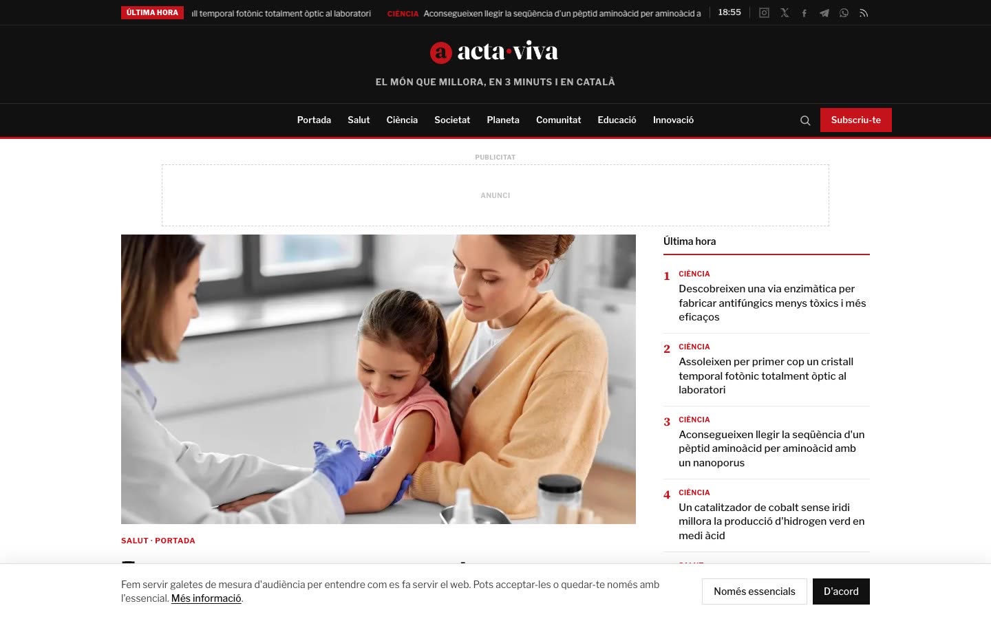 Acta Viva, vista de escritorio
